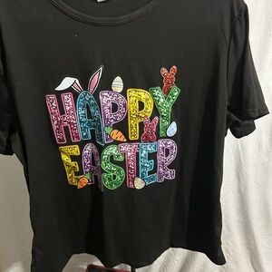 Kids Black Happy Easter T-Shirt